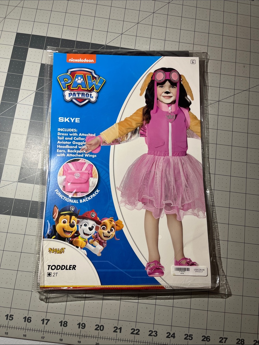 Paw Patrol Skye 2T -Toddler Costume - Pink and Tan